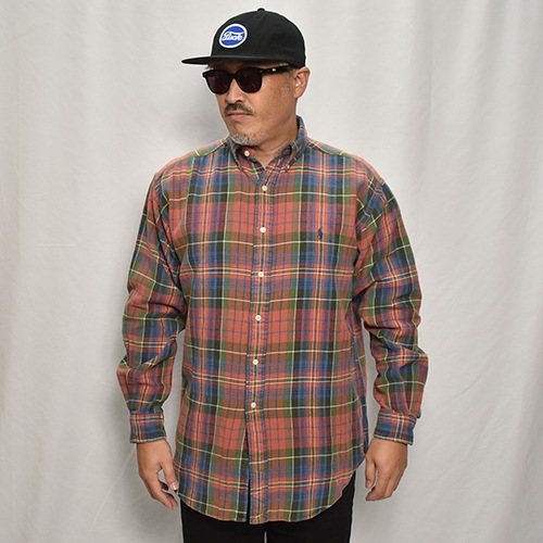 ��Polo Ralph Lauren/Cotton Flannel L/S Shirt�ʥ��ե������ �ͥ륷��ġ˥���󥸡ߥ��꡼��ߥͥ��ӡ�/������S [y-0528]