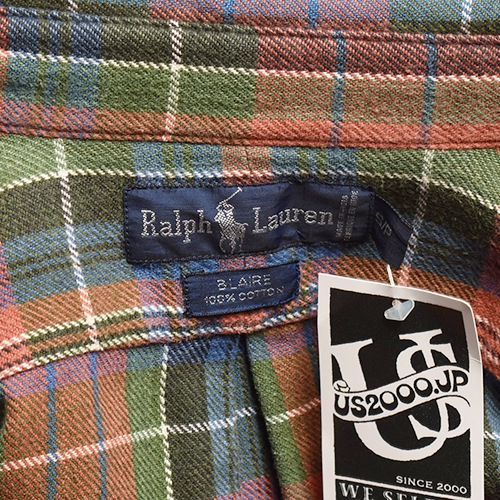 ��Polo Ralph Lauren/Cotton Flannel L/S Shirt�ʥ��ե������ �ͥ륷��ġ˥���󥸡ߥ��꡼��ߥͥ��ӡ�/������S [y-0528]