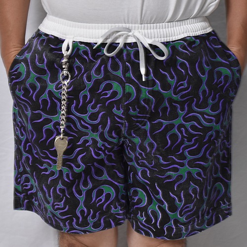 Multi Bandana Flames Easy Short Pants�ʥޥ���ե졼�ॹ�����������硼�ġ˥֥�å��ߥѡ��ץ�/���꡼�� [a-8605]