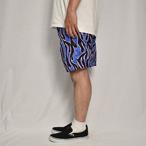 Multi Flames Amphibious Nylon Easy Short Pants�ʥե졼�ॹ �����������硼�ȥѥ�ġ˥ѡ��ץ�/�֥�å� [a-8037]