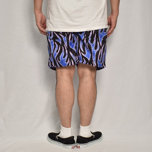Multi Flames Amphibious Nylon Easy Short Pants�ʥե졼�ॹ �����������硼�ȥѥ�ġ˥ѡ��ץ�/�֥�å� [a-8037]
