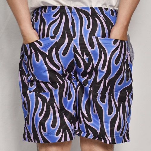 Multi Flames Amphibious Nylon Easy Short Pants�ʥե졼�ॹ �����������硼�ȥѥ�ġ˥ѡ��ץ�/�֥�å� [a-8037]