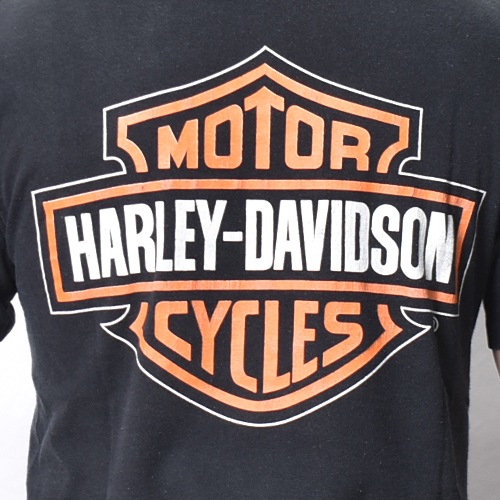 ��Vintage/Old Harley Davidson Dealer & Rally T-Shirt(�ϡ��졼���ӥåɥ��� T�����)�֥�å�/������M [y-1406]