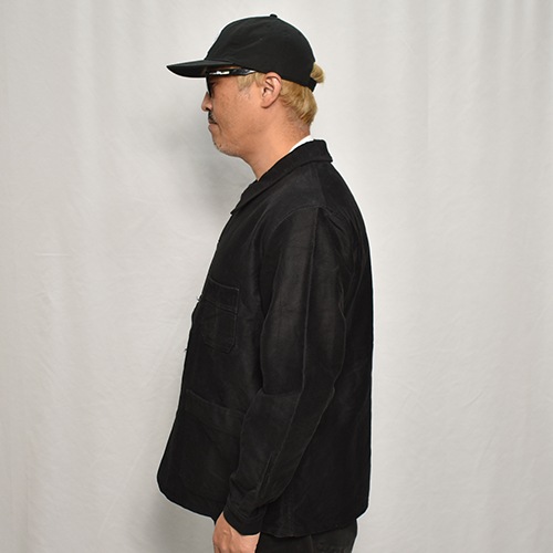 ジャケット・アウター 60s Black Moleskin Jacket 50-60s VULCAIN Black Moleskin Jacket Dead Stock