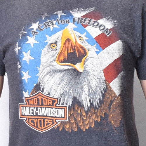 ��Vintage/Old Harley Davidson Dealer & Rally T-Shirt(�ϡ��졼���ӥåɥ��� T�����)�֥�å�/������L [y-1407]