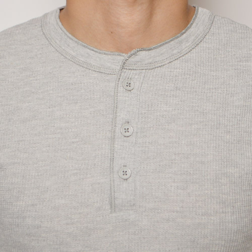 Hanes/Thermal Henley Tops（ヘインズ サーマルヘンリーネック）グレー [n8845] アンダーウェア