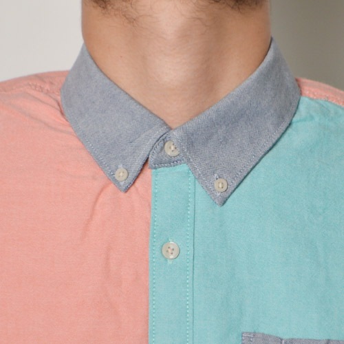 Vans/Rusden Block B.D. S/S Shirt�ʥХ� S/S����ġ˥ԥ󥯡ߥ��꡼��ߥ֥롼 [n-9089]