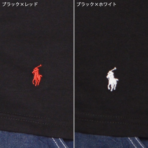 Ralph Lauren/Classic Cotton V-neck T-shirt�ʥ��ե������ V�ͥå�T����ġ˥֥�å� [n-9167]
