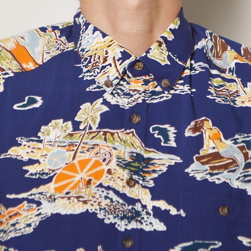 Reyn Spooner/B.D. Aloha Shirt/Aloha From Paradiseʥ쥤󥹥סʡ ϥġ˥֥롼 [n-9265]