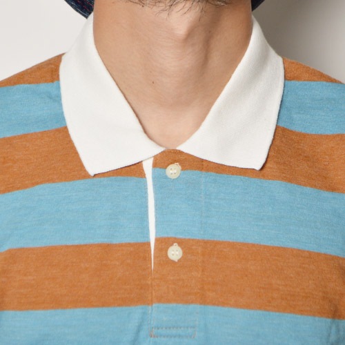 Alternative Apparel/S/S Border Polo Shirt�ʥ��륿�ͥ��ƥ��֥��ѥ�� �ܡ������ݥ�����ġ˥饤�ȥ֥롼�ߥ֥饦�� [n-9275]