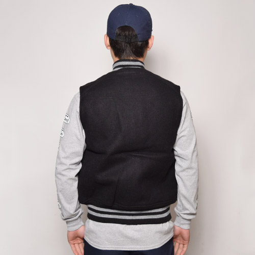 GB Sports by Golden Bear��US/Melton Varsity Vest�ʥ�����ǥ�٥����ߥ��� ���ȥ�٥��ȡ˥֥�å� [n-9480]
