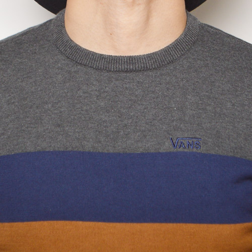 Vans/Slymar Border Crew Neck KnitʥХ ܡ롼ͥå˥åȡ˥졼ߥͥӡ֥饦 [n-9670]