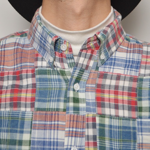 Five Brother/Check Patchwork B.D. Shirts(�ե����֥֥饶�� �����å��ѥå���������)��åɡߥ֥롼 [n-9767]