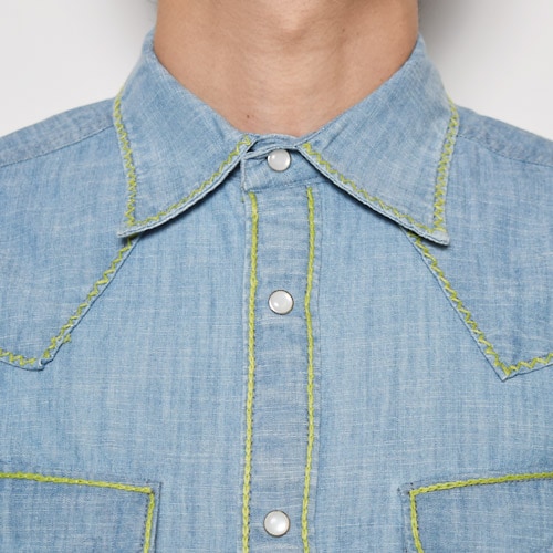 Five BrotherUS/Californian Stitched Western Chambray Shirts(ե֥֥饶ߥ 󥷥֥졼)֥롼ߥ饤ȥ꡼ [a-0642]