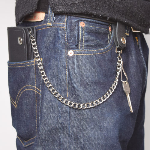 415 Clothing/Leather Trucker Chain Wallet/Large（415クロージング チェーンレザーウォレット）ブラック  [a-0713]-US ONLINE SHOP