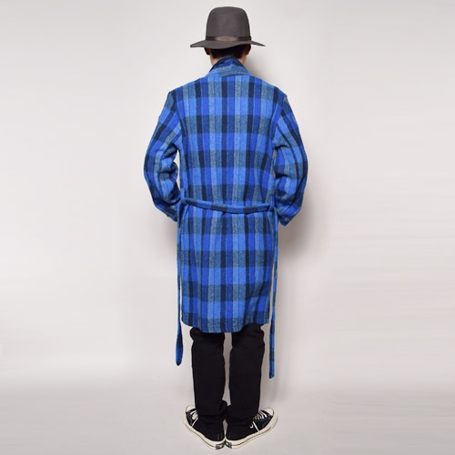 Checked Wool Gown Coat(å륬󥳡)ͥӡߥ֥롼/F [u-9470]