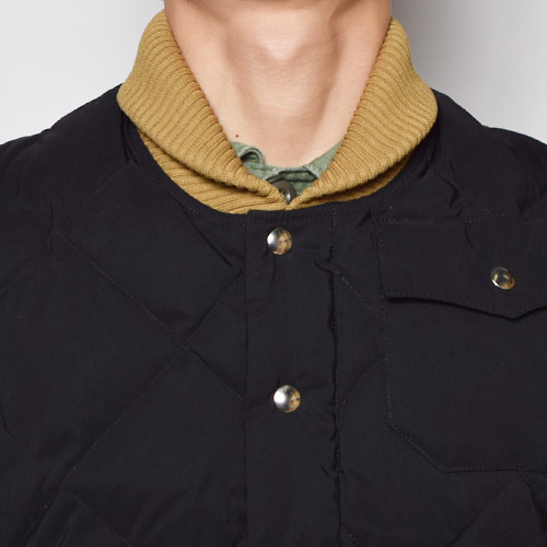 クレセントダウン　ベスト　S ブラック Crescent Down Works×US/Diamond Quilted Down Vest（クレセント