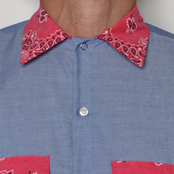 Red Kap��US/Bandana Flap Chambray Shirt�ʥ�åɥ���åסߥ��� ����ġ˥饤�ȥ֥롼�ߥ�å� [n-7096]