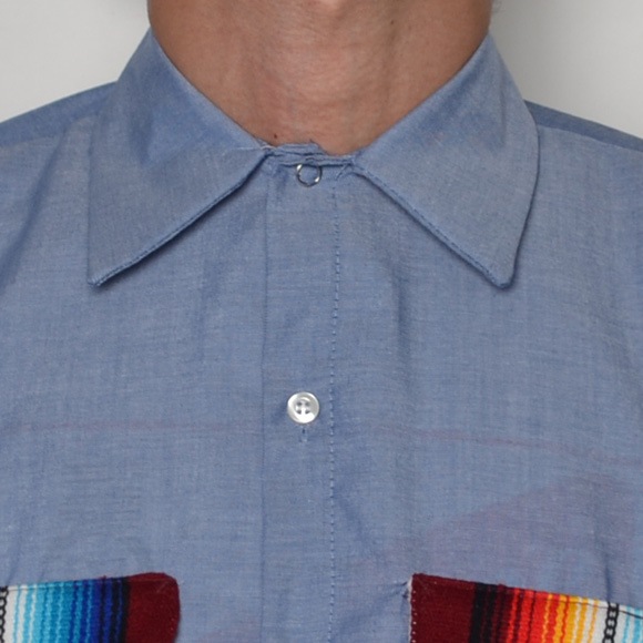 Red Kap��US/Mexican Rug Flap Chambray Shirt�ʥ�åɥ���åסߥ��� �����)�饤�ȥ֥롼�ߥС�����ǥ��� [n-7063]