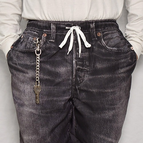 Fake Vintage Denim Easy Pants Type-BLACK（フェイク