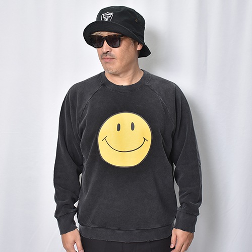 HANDTEX��Masayoshi Watanabe Smile Crew Neck Sweat�ʥϥ�ɥƥå����ߥޥ��襷�勵�ʥ� �������åȡ˥ե����ɥ֥�å� [a-8704]