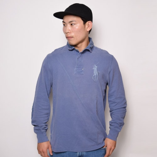 Polo by Ralph Lauren ラガーシャツ L ネイビーグレー Ralph Lauren/Rugger Shirt（ラルフローレン ラガーシャツ