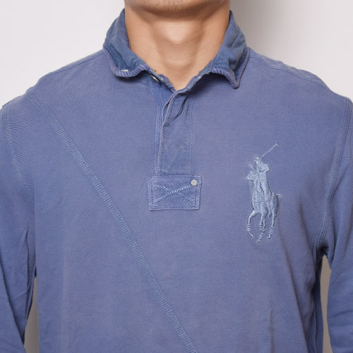 Polo Ralph Lauren ラガーシャツ グレー/ネイビーSサイズ Polo Ralph Lauren ラガーシャツ グレー/ネイビーSサイズ 楽天