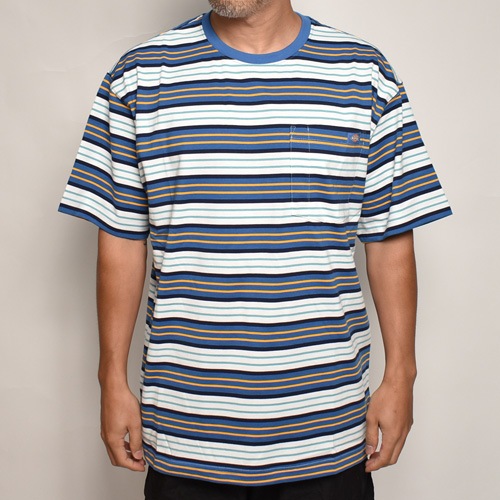 Dickies/Relaxed Fit Multi Striped Pocket S/S Tee�ʥǥ��å����� �ܡ������ݥ��å�T����ġ˥֥롼�ߥۥ磻�ȡߥ������� [a-6168]
