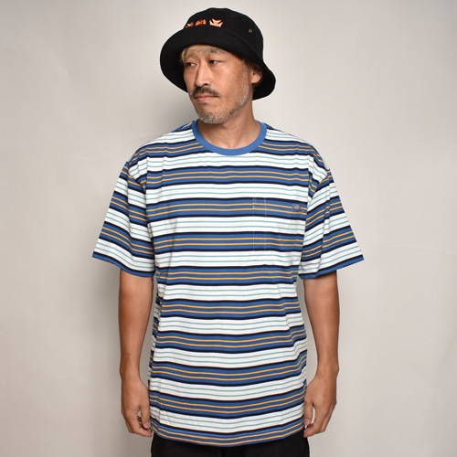 Dickies/Relaxed Fit Multi Striped Pocket S/S Tee�ʥǥ��å����� �ܡ������ݥ��å�T����ġ˥֥롼�ߥۥ磻�ȡߥ������� [a-6168]