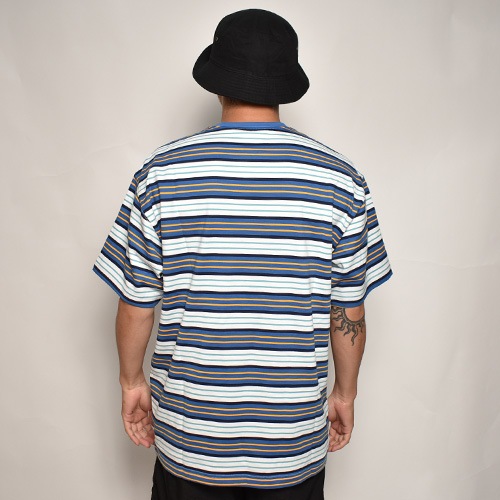 Dickies/Relaxed Fit Multi Striped Pocket S/S Tee�ʥǥ��å����� �ܡ������ݥ��å�T����ġ˥֥롼�ߥۥ磻�ȡߥ������� [a-6168]