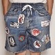 Fake Vintage Patched Denim Easy Shorts/Type-XPʥեơǥ˥।硼ȥѥġ˥ǥ [a-6022]