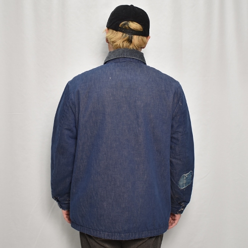 ��70-80's Vintage Blanket Lined Denim Coverall Jacket�ʥ֥�󥱥åȥ饤�ʡ����С�������˥���ǥ���/����63cm [z-9806]
