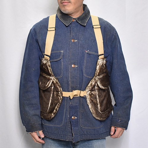 Fake Fur Hunting Vest�ʥե������ե��� �ϥ�ƥ��󥰥٥��ȡ˥֥饦��٥��� [a-8351]