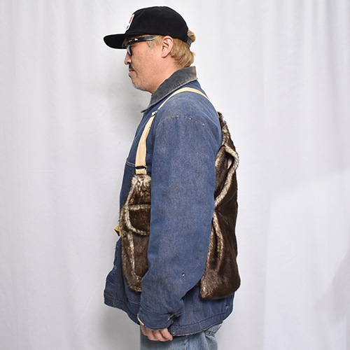 Fake Fur Hunting Vest�ʥե������ե��� �ϥ�ƥ��󥰥٥��ȡ˥֥饦��٥��� [a-8351]