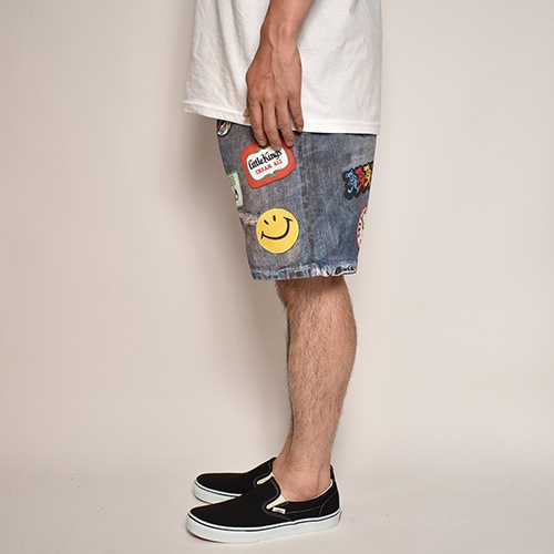 US三軒茶屋　Fake Vintage Denim Easy Shorts Fake Vintage Patched Denim Easy Shorts/Type-LP（フェイク