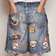 Fake Vintage Patched Denim Easy Shorts/Type-LP�ʥե�����������ơ����ǥ˥।���������硼�ȥѥ�ġ˥���ǥ��� [a-6023]