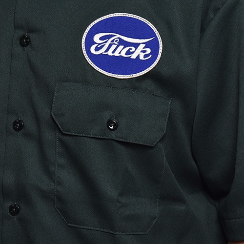 Fuck Logo Patched S/S Work Shirtʥեå ġ˥ϥ󥿡꡼ [a-6024]