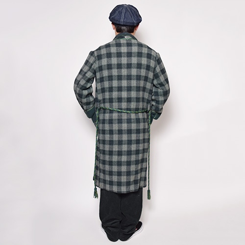 ��Checked Wool Gown Coat(�����å������륬���󥳡���)���꡼��/������48 [z-0299]