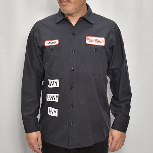 HWY×Us/Limited Hand-Printed L/S Work Shirt（エイチダブリュー