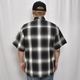 Cal Top��US/Customized Ombre Check S/S Shirt�ʥ����ȥåסߥ��� ����֥�����å�����ġ˥֥�å��ߥۥ磻�� [a-7899]
