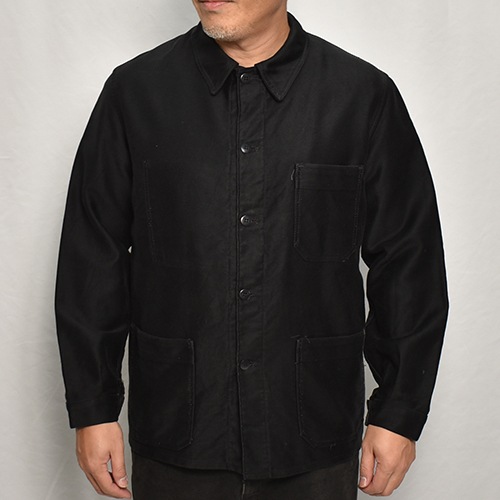 50's-60's Vintage French Black Moleskin Work Jacket(フレンチ
