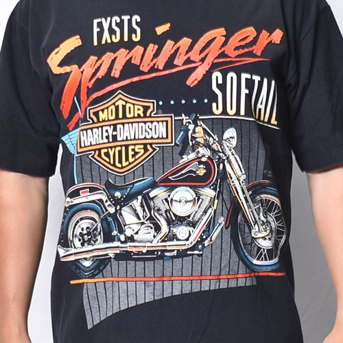 ��Vintage/Old Harley Davidson Dealer & Rally T-Shirt(�ϡ��졼���ӥåɥ��� T�����)�֥�å�/������XL [y-1412]