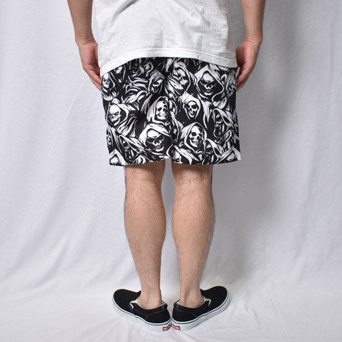 Grim Reaper All-Over Printed Easy Short Pants�ʥ�����åѡ������������硼�ġ˥֥�å��ߥۥ磻�� [a-8613]