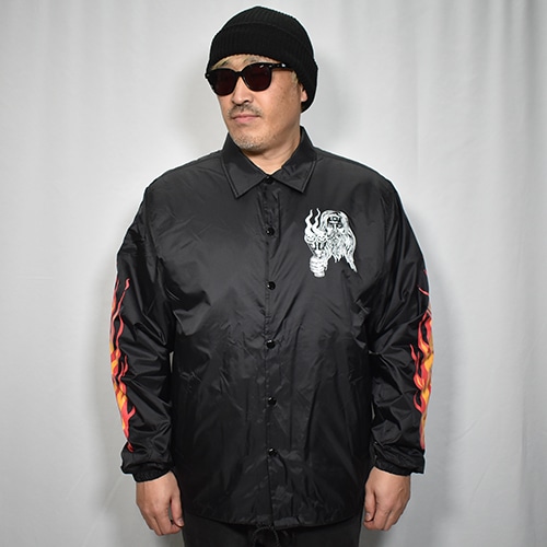 Suntee��Us/Don't Fuck with My Chopper Sherpa Lined Nylon Coach Jacket�ʥ���ƥ��ߥ��� �ܥ����������㥱�åȡ˥֥�å��ߥ�������/��å� [a-8377]