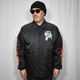 Suntee��Us/Don't Fuck with My Chopper Sherpa Lined Nylon Coach Jacket�ʥ���ƥ��ߥ��� �ܥ����������㥱�åȡ˥֥�å��ߥ�������/��å� [a-8377]