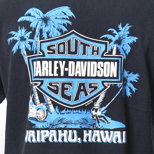 ��Vintage/Old Harley Davidson Dealer & Rally T-Shirt(�ϡ��졼���ӥåɥ��� T�����)�֥�å�/������XL���� [y-1413]