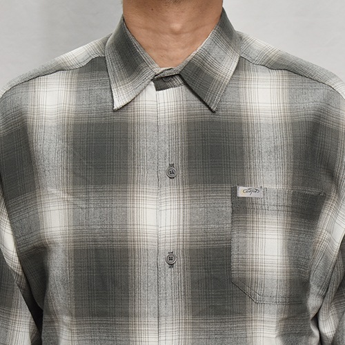 Cal Top×US/Customized Ombre Check L/S Shirt（キャルトップ