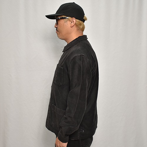 50's-60's Vintage French Black Moleskin Work Jacket(ե⡼륹 㥱å)֥å/56cm [y-0612]