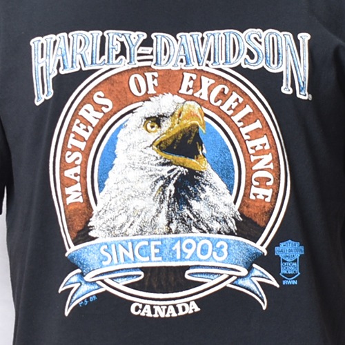 ��Vintage/Old Harley Davidson Dealer & Rally T-Shirt(�ϡ��졼���ӥåɥ��� T�����)�֥�å�/������L [y-1414]