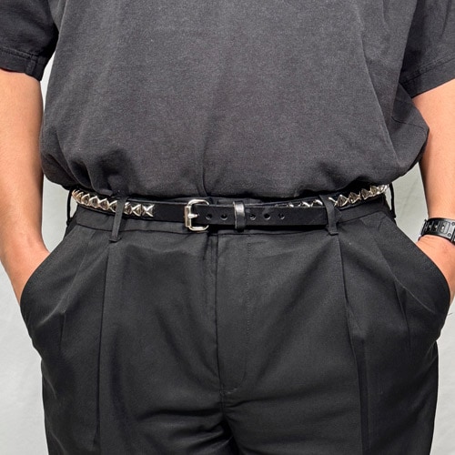 ブラックレザースタッズベルトスペイン製 sube45br-10.jpg